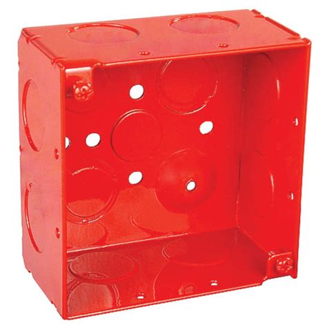 red junction box|small metal junction box.